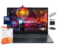 Lenovo IdeaPad Computer portatile 2025, display da 15,6 pollici, 12 GB di RAM, memoria da 1,1 TB (SSD da 500 GB + 128 GB eMMC + 500 GB Ext), processore Intel Dual Core, batteria lunga