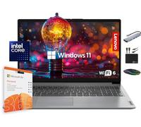 Lenovo IdeaPad Computer portatile 2025, display da 15,6 pollici, 12 GB di RAM, memoria da 1,1 TB (SSD da 500 GB + 128 GB eMMC + 500 GB Ext), processore Intel Dual Core, batteria lunga