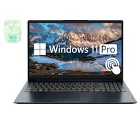 Lenovo IdeaPad - Computer portatile da 15,6" con touchscreen FHD per studenti e affari, Windows 11 Pro con Microsoft Office Lifetime Suite, auricolari PLUSERA, blu (AMD Ryzen 5, 8 GB di RAM, SSD da