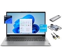 Lenovo IdeaPad - Computer portatile touchscreen, display Full HD da 15,6", 6-Core i3-1215U (Beats i5-1135G7), RAM da 40 GB, SSD da 1 TB + SSD portatile da 256 GB, webcam, tastiera, pacchetto di