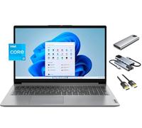 Lenovo IdeaPad - Computer portatile touchscreen, display Full HD da 15,6", 6-Core i3-1215U (Beats i5-1135G7), RAM da 8 GB, SSD da 256 GB + SSD portatile da 256 GB, webcam, tastiera, pacchetto di