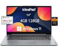 Lenovo IdeaPad - Computer portatile ultra leggero per studenti e casa (14" antiriflesso, processore Intel Dual Core, 4 GB RAM, 128 GB di memoria (64 GB + 64 GB SD)), 1 anno Office 365, webcam, Wi-Fi 6