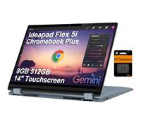 Lenovo IdeaPad Flex 5i Chromebook Plus 14" FHD+ 2-in-1 Touchscreen Laptop (Intel 6-Core i3-1315U, 8GB RAM, 512GB SSD) Business, Casa, Studenti, Webcam 1080p, KB retroilluminato, IST HUB, Chrome OS