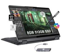Lenovo IdeaPad Flex 5i - Laptop 2 in 1 con display touch FHD+ da 14", Intel Core i3-1215U, 8 GB di RAM, 512 GB SSD) convertibile, impronta digitale, retroilluminata, webcam FHD, durata