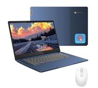 Lenovo IdeaPad Slim-3 Chromebook Laptop - Schermo touch FHD da 14 pollici per studenti e aziende, MediaTek 520 (8-core), 4 GB di RAM, 64 GB eMMC, 128 GB Micro SD, 13,5 H lunga durata della batteria,