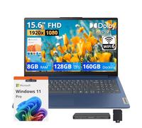 Lenovo Ideapad Slim 3 - Computer portatile FHD da 15,6", processore Intel N150, RAM LPDDR5 da 8 GB, memoria da 288 GB (128 GB UFS+160 GB Dock Station), Intel Graphics, Wi-Fi 6, batteria a lunga durata