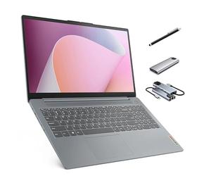 Lenovo IdeaPad Slim 3 Linux Laptop, 15,6" FHD Touchscreen, 8-Core AMD Ryzen 7 5825U, 16GB RAM, 512GB SSD, tastiera, lettore di schede SD, penna stilo + SSD portatile esterno + hub USB, Linux Ubuntu OS
