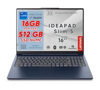 Lenovo Ideapad Slim5 Pc Portatile, Notebook i7 13620H, 16GB RAM DDR5, SSD 512GB, Display 16" WUXGA IPS FHD+, Computer Portatile, Laptop, Wi-Fi 6, Thunderbolt, Tastiera Retroilluminata