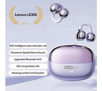 Lenovo LE302 Auricolari Bluetooth a molletta per Orecchio Aperti con Suono Stereo Surround Panoramico, Bassa Latenza, Musica & Gaming, Cancellazione del Rumore ENC, Chiamate HD, Auricolari senza fili