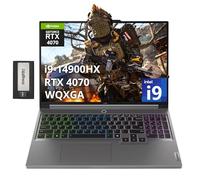 Lenovo Legion 5 16" WQXGA 165Hz Gaming Laptop, Intel i9-14900HX, 16GB DDR5, 1TB PCIe SSD, NVIDIA GeForce RTX 4070 8GB GDDR6, tastiera retroilluminata RGB, Wi-Fi 6E, Windows 11, grigio, set docking