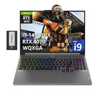 Lenovo Legion 5 16" WQXGA 165Hz Gaming Laptop, Intel i9-14900HX, 64GB DDR5, 2TB SSD, NVIDIA GeForce RTX 4070 8GB GDDR6, tastiera retroilluminata RGB, Wi-Fi 6E, Windows 11 Pro, grigio, set docking