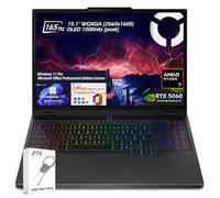 Lenovo Legion 5 - Notebook da gioco OLED WQXGA 165HZ, AMD Ryzen 7 260 32 GB RAM 1 TB SSD, NVIDIA GeForce RTX 5060, Win11 Pro e licenza a vita per ufficio, Eclipse Black + unità flash da 2 TB, W/GaLiMu