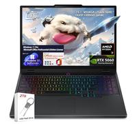 Lenovo Legion 5 - Notebook da gioco WQXGA OLED 165 Hz, AMD Ryzen 7 250, RTX 5060, Wi-Fi7, retroilluminato KB, Win11 Pro e licenza a vita per ufficio, nero Eclipse (SSD da 16 GB RAM 1 TB), con unità