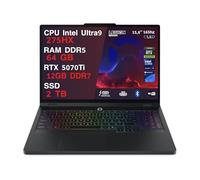 Lenovo Legion Pro 5 Pc Gaming Portatile ULTRA 9 275HX 20 Core, 64 GB RAM DDR5, GeForce RTX 5070Ti 12GB, SSD 2TB,Notebook Gaming Oled Display 16" 165Hz,Laptop Gaming Tastiera RGB, WiFi 7, Thunderbolt 4