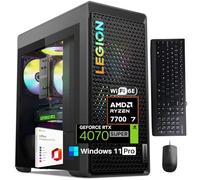 Lenovo Legion T5 Gen 8 Gaming Tower Desktop PC, AMD Ryzen 7700(Beat i9), NVIDIA RTX 4070 Super 12GB GDDR6X, 64 GB DDR5, 1 TB SSD, WiFi 6E, BT5.3, Windows 11 Pro, Office Pro Lifetime, KB & Mouse Set