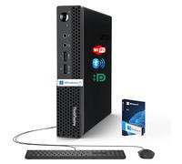 Lenovo Mini PC desktop aziendale, processore AMD, supporto doppio display, Wi-Fi, Bluetooth, porta USB ed Ethernet, Windows 11 Pro, compatto, silenzioso, salvaspazio, con tastiera e mouse (16 GB di
