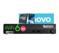 Lenovo Mini PC desktop, processore AMD Ryzen 5 PRO, DDR4 da 16 GB, SSD PCIe da 512 GB, Wi-Fi 6, Bluetooth 5, USB-C, HDMI, DisplayPort, RJ-45, Windows 11 Pro - Desktop ultra compatto per ufficio e