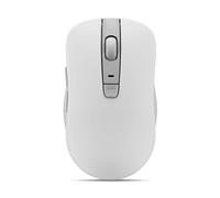 Lenovo Mouse Bluetooth silenzioso (WL300) - Mouse per computer con 5 pulsanti con clic sinistro e destro silenzioso - Impugnatura scolpita, Microsoft Swift Pair, fino a 1600 DPI (bianco)