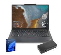 Lenovo Notebook aziendale ThinkPad E14 Gen 6, display FHD+ da 14", AMD Ryzen 7 7735U, RAM DDR5 da 16 GB, SSD da 1 TB, impronte digitali, retroilluminato, Wi-Fi 6, Windows 11 Pro, bundle con docking