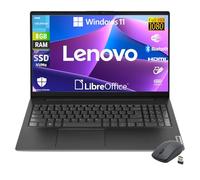 Lenovo, Notebook Pc Portatile, Display 15,6" Full HD, Intel N4500 2 Core Fino a 2.8 Ghz, Ram 8 GB DDR4, 256 GB SSD NVMe, Win 11 Pro, Pronto all'uso con Libre Office + Mouse
