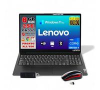 Lenovo Notebook V15, Display 15.6" Full HD, CPU Intel i5-12th Gen, Ram 8GB, 256GB SSD NVMe, Windows 11 PRO, Office 2021 Pro Plus - Portatile PRONTO ALL'USO - MOUSE WIRELESS e CHIAVETTA USB IN OMAGGIO
