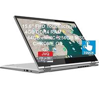 Lenovo Nuovo C340 15,6" FHD Touchscreen 2-in-1 Chromebook Laptop, CPU Intel i3 (fino a 3,4 GHz), 4 GB di RAM, 320 GB di spazio (64 GB eMMC + 256 GB MSD), USB-C, Wi-Fi, Bluetooth, webcam, Chrome OS,