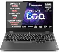 Lenovo Pc Gaming, Notebook Gaming i7 13650HX, 32 GB RAM DDR5, SSD 1TB, GeForce RTX 4050 6GB, DISPLAY IPS 15,6" FHD 144Hz G-SYNC, Laptop Gaming Tastiera Retroilluminata, Wi-Fi 6, Thunderbolt