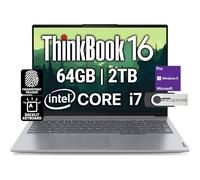 Lenovo ThinkBook 16 G6 Business Laptop, 16" FHD+, Intel 10 Core i7-1355U, 64GB DDR5, 2TB NVMe, WiFi 6+BT, retroilluminato KB, impronte digitali, webcam HD, Win 11 Pro