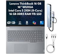 Lenovo ThinkBook 16 Gen 8 Business Laptop 2026, 16" WUXGA, Intel Core 5 210H 8-Core (Beats i5-13420H), 16GB DDR5 RAM, 1TB (2X 512GB) SSD, FPReader, Cam, RJ45, Wi-Fi 6E, tastiera retroilluminata, Win