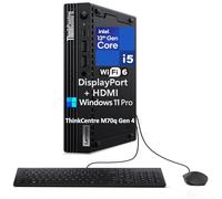 Lenovo ThinkCentre M70q Gen 4 MFF 1L Tiny Mini Business Desktop Computer, 32GB DDR5, 1TB PCIe SSD, Intel 10-Core i5-13400T (Beat i7-12700T), WiFi 6, HDMI, 2 DisplayPort, Windows 11 Pro, Vent-Hear