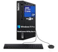 Lenovo ThinkCentre M70q Gen 4 MFF Tiny 1L Mini PC Business Desktop Computer, Intel 16-Core i7-13700T fino a 4,9 GHz, 16 GB DDR4 RAM, 512 GB PCIe SSD, WiFi 6, RJ45, HDMI, Windows 11 Pro