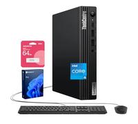 Lenovo ThinkCentre M70q Tiny Business Desktop, Intel 10-Core i5-14400T, DDR5 da 32 GB, SSD da 1 TB, HDMI, DP, Wi-Fi 6E, supporto 3 monitor 4K, KB e mouse cablati, Win 11 Pro, bundle unità flash USB da