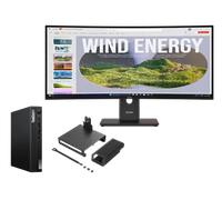 Lenovo ThinkCentre M75q G5 A5 16 512 + ThinkVision T34WD-40 34 UWQHD Docking Processore AMD Ryzen 5 PRO 8600GE 3,90 GHz fino a 5 GHz, Windows 11 Pro 64, 512 GB SSD TLC Opal - M75QBUNDLE2EUC