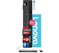 Lenovo ThinkCentre Micro Desktop con tastiera e mouse, RAM DDR4 da 8 GB, unità SSD da 128 GB, processore AMD, supporto per doppio display, Wi-Fi, Bluetooth, USB, RJ-45, Windows 11 Pro, di livello