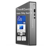 Lenovo ThinkCentre Neo 50q Gen 5 1L Mini Desktop, Intel Core 5 210H 8-Core | DDR5 da 8 GB, SSD da 256 GB, Wi-Fi 6E, Windows 11 Pro, desktop ultracompatto da 1 L con supporto a doppio display e sicurezza