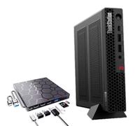 Lenovo ThinkCentre P3 Tiny AI Workstation Desktop, Intel Core Ultra 5 235 vPro, Intel Arc Graphics, 64GB DDR5, 1TB SSD, DP, HDMI, Wi-Fi 6, Wired KB & Mouse, Windows 11 Pro, Astrol External DVD Drive