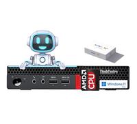 Lenovo ThinkCentre Tiny Desktop, 8 GB di RAM, SSD da 512 GB, CPU AMD, supporto a doppio display, Wi-Fi, Bluetooth, porte USB multiple, porta Ethernet, senza tastiera, Windows 11 Pro, design compatto