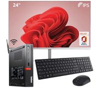 Lenovo ThinkCentre Tiny Desktop PC Completo | Mini Computer | Core i5, 16GB RAM, 512GB SSD | WiFi, Bluetooth, Windows 11 Pro | Office 2021 (Ricondizionato) (Pc+24+TAST)