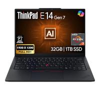 Lenovo ThinkPad E14 Gen 7 Display FHD+ da 14", AMD Ryzen 7 250, RAM DDR5 da 32 GB, SSD PCIe da 1 TB, tastiera retroilluminata, WiFi 6E + BT, RJ-45, webcam FHD, Windows 11 Pro, laptop aziendale AI