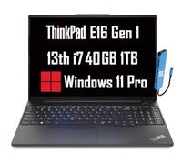Lenovo ThinkPad E16 Business Laptop (16" FHD+ antiriflesso, Intel 13th Gen 10-Core i7-1355U, 40GB RAM, SSD 1TB), retroilluminato, impronte digitali, hub IST, webcam FHD, Ethernet, Wi-Fi 6, Win 11 Pro,