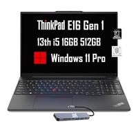 Lenovo ThinkPad E16 Business Laptop (16" FHD+, Intel 13a generazione i5-1335U, 16GB RAM, 512GB SSD), tastiera retroilluminata, lettore di impronte digitali, hub IST, webcam FHD, Ethernet, Wi-Fi 6, Win