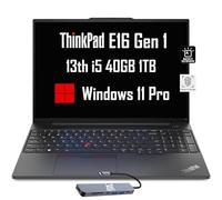 Lenovo ThinkPad E16 Business Laptop (16" FHD+, Intel 13a generazione i5-1335U, 40GB RAM, 1TB SSD), tastiera retroilluminata, lettore di impronte digitali, hub IST, webcam FHD, Ethernet, Wi-Fi 6, Win