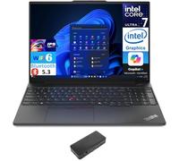 Lenovo ThinkPad E16 Gen 2 Business Laptop 16" IPS FHD Display (Intel Core Ultra 7 155U, 8GB DDR5, SSD M.2 PCIe 256GB, Intel Graphics, Thunderbolt 4, WiFi 6, HD Webcam, Win 11 Pro) con dock USB-C