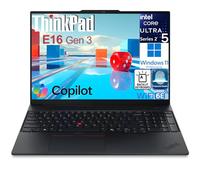 Lenovo ThinkPad E16 Gen 3 Business Laptop, Enterprise Ready, Intel Ultra 5 225H, 64 GB DDR5, SSD NVMe da 1 TB, FHD+ IPS da 16", WiFi 6E, lettore di impronte digitali e tastiera retroilluminata