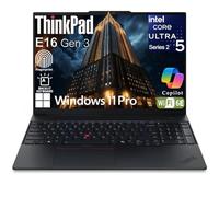 Lenovo ThinkPad E16 Gen 3 Computer portatile per lavoro in ufficio aziendale, elaborazione dati, contabilità, codifica, Intel Ultra 5 225H (64 GB DDR5, 1 TB SSD), tastiera retroilluminata, lettore di