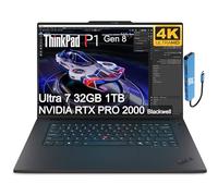 Lenovo ThinkPad P1 Gen 8 Mobile Workstation Laptop (16" 4K+ UHD+, NVIDIA RTX PRO 2000 Blackwell 8GB, Intel Core Ultra 7 255H, 32GB DDR5, 1TB SSD) per ingegnere, designer, 2X Thunderbolt 5, Win 11 Pro