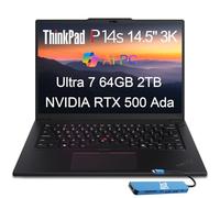 Lenovo ThinkPad P14s Gen 5 Mobile Workstation Laptop (14.5" 3K 120Hz, NVIDIA RTX 500 Ada, Intel Core Ultra 7 155H, 64GB DDR5 RAM, 2TB SSD) PC AI per progettista, ingegnere, IST HUB, Win 11 Pro