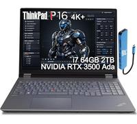 Lenovo ThinkPad P16 Mobile Workstation Laptop (16" UHD+ 4K+, NVIDIA RTX 3500 Ada 12GB, Intel Core i7-14700HX, 64GB DDR5, 2TB SSD) per ingegneri, designer, architetti, impronte digitali, IST Hub, Win