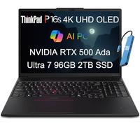 Lenovo ThinkPad P16 - Workstation portatile da 16" 2K, Intel 16-Core i9-12950HX, 128 GB DDR5 RAM, 4 TB SSD, NVIDIA RTX A2000), retroilluminato, impronte digitali, webcam FHD, Wi-Fi 6E, scheda SD