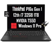Lenovo ThinkPad P16s - Workstation portatile e portatile aziendale (16" FHD+, Intel 12-Core i7-1260P, 32GB RAM, 1TB SSD, NVIDIA T550), tastiera retroilluminata, webcam, Wi-Fi 6E, cavo IST, Win